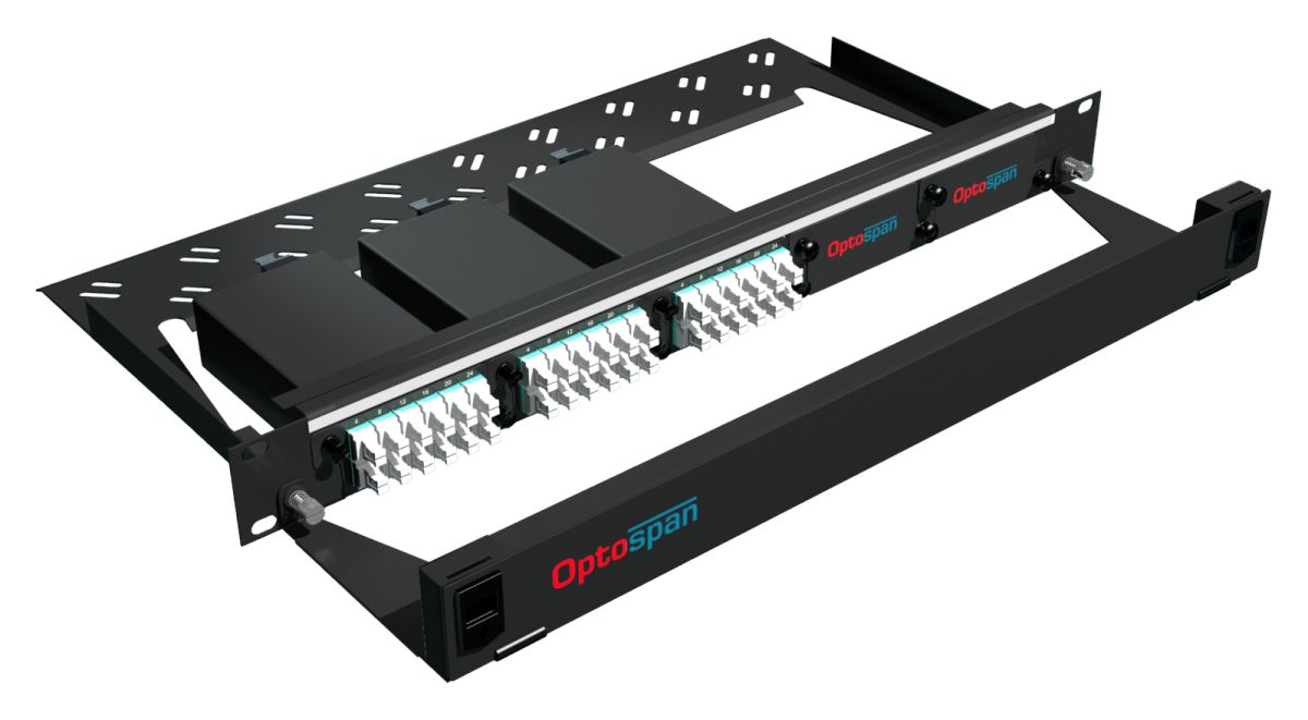 72 Port High Density Fiber Optic Patch Panel 1U Multimode 24F MTP-LC (EPM4-LDAVWR-1AT)