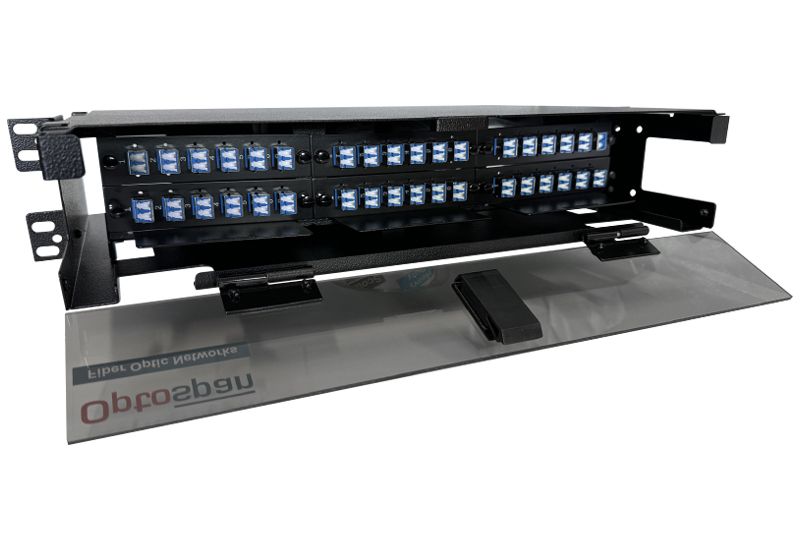 72 Fiber LC Adapter Single-mode 2U Rack Mount Splice/Termination Panel