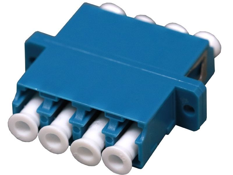 LC-LC Fiber Optic Adapter Quad Single-mode Blue Full Flange (OASS-LFQLFQ-FXD)