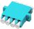 Fiber Optic Adapter LC Multimode (OM3/OM4) Quad Full Flange