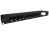 1U Horizontal Cable Management Panel (Black Metal). Front view