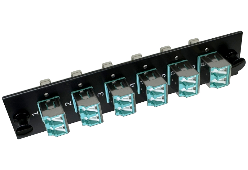 12F Multimode (OM4) Black Adapter Panel with IP5x Automatic Dust Shield - Select Series 12F Multimode (OM4) Black Adapter Panel with IP5x Automatic Dust Shield - Select Series