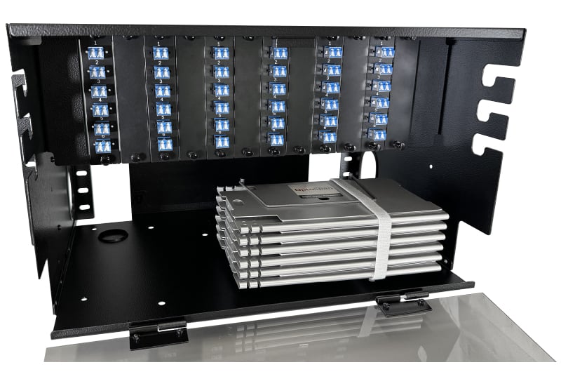 72 Fiber LC Adapter Multimode 6U Rack Mount Splice/Termination Panel 72 Fiber LC Adapter Multimode 6U Rack Mount Splice/Termination Panel