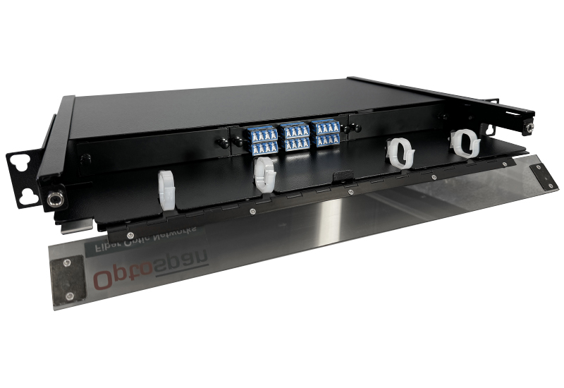 24 Fiber MTP-LC Cassette Single-mode 1U Rack Mount Distribution Panel