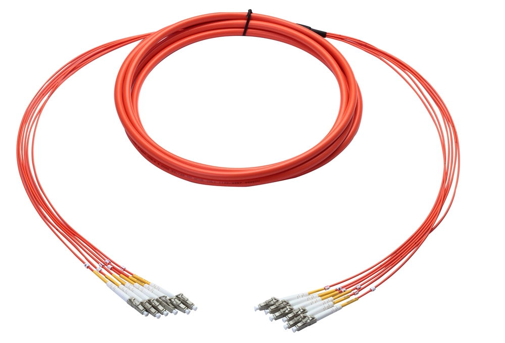 7 Meter Plenum Armored Breakout Cable, 6 Core, Multimode, LC-LC