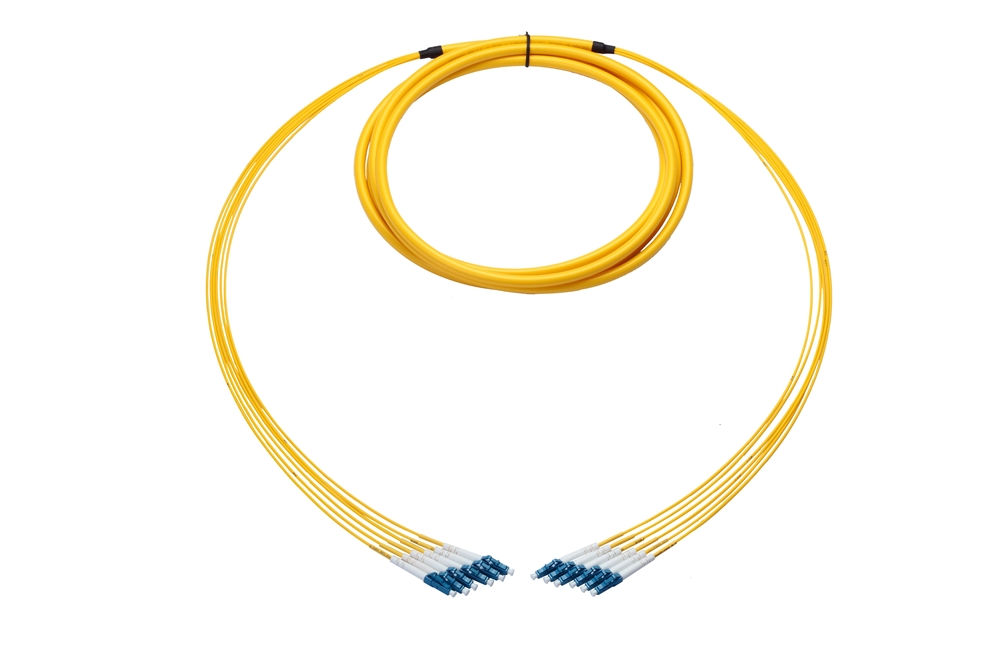 50 Meter Plenum Armored Breakout Cable, 6 Core, Single-mode, LC-LC