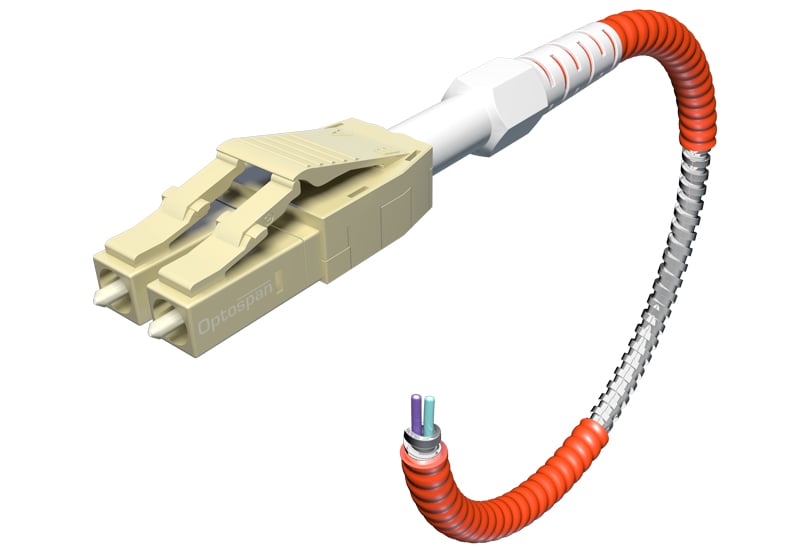 Duplex Armored Patch Cable w/OptoLock Multimode 125ft SC-LC Uniboot