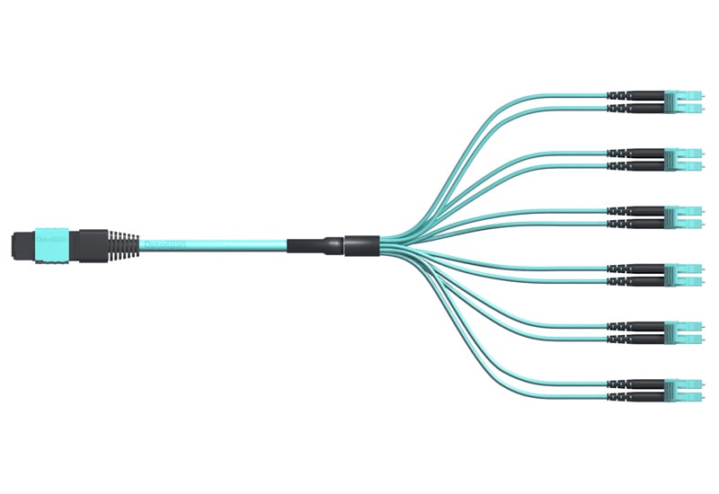 MTP Armored Breakout Cable 12-Fiber Multimode 500ft