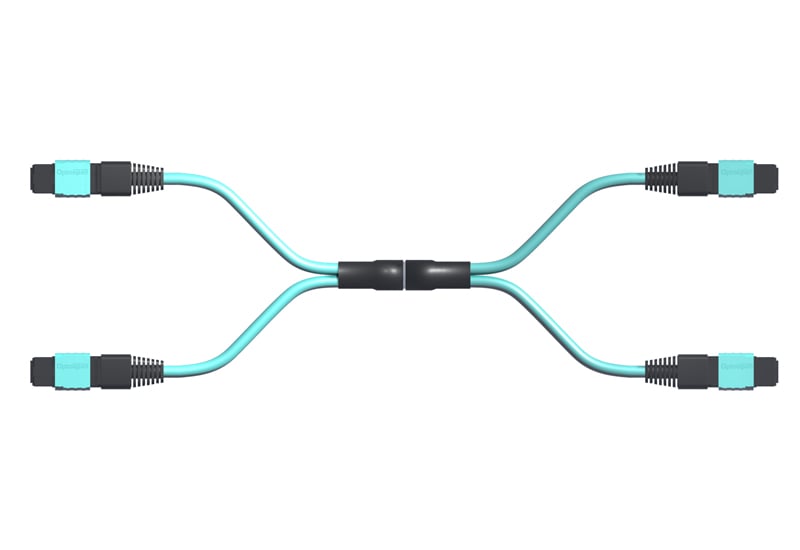 MPO Cable, 24-Fiber, Multimode, 3ft
