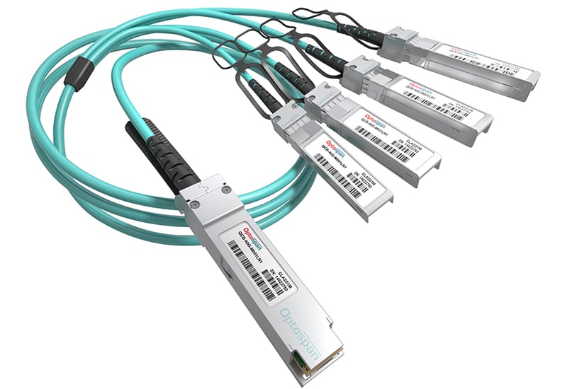 Dell CBL-QSFP-4X10G-AOC5M Compatible 40G QSFP+ to 4xSFP+ Breakout AOC Cable Plenum 5m