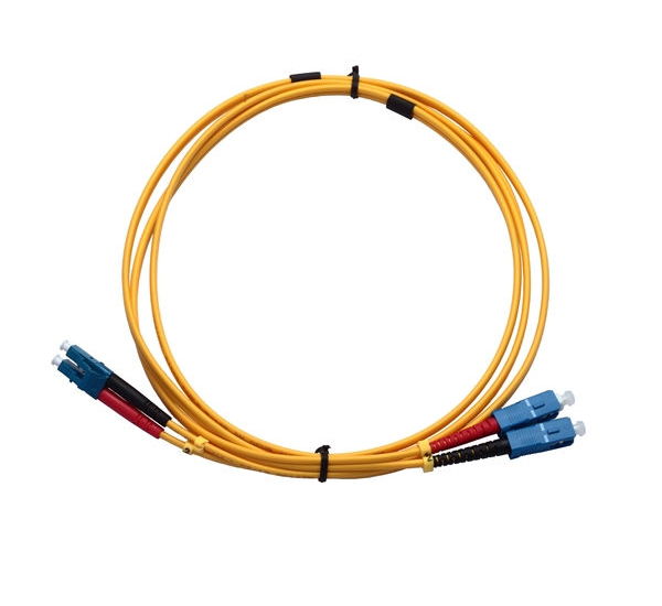 Bend Insensitive Fiber Optic Cable, Duplex, SC-LC, Single-mode, 3ft