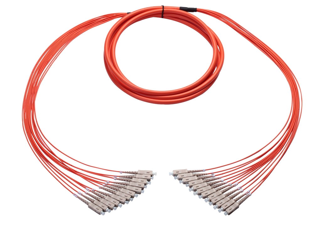 12-Fiber Plenum Breakout Fiber Cable Multimode 2 Meter SC-SC