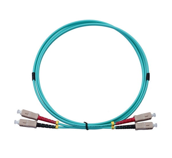 OM3 Fiber Optic Cable, Duplex, SC-SC, Multimode, 3ft