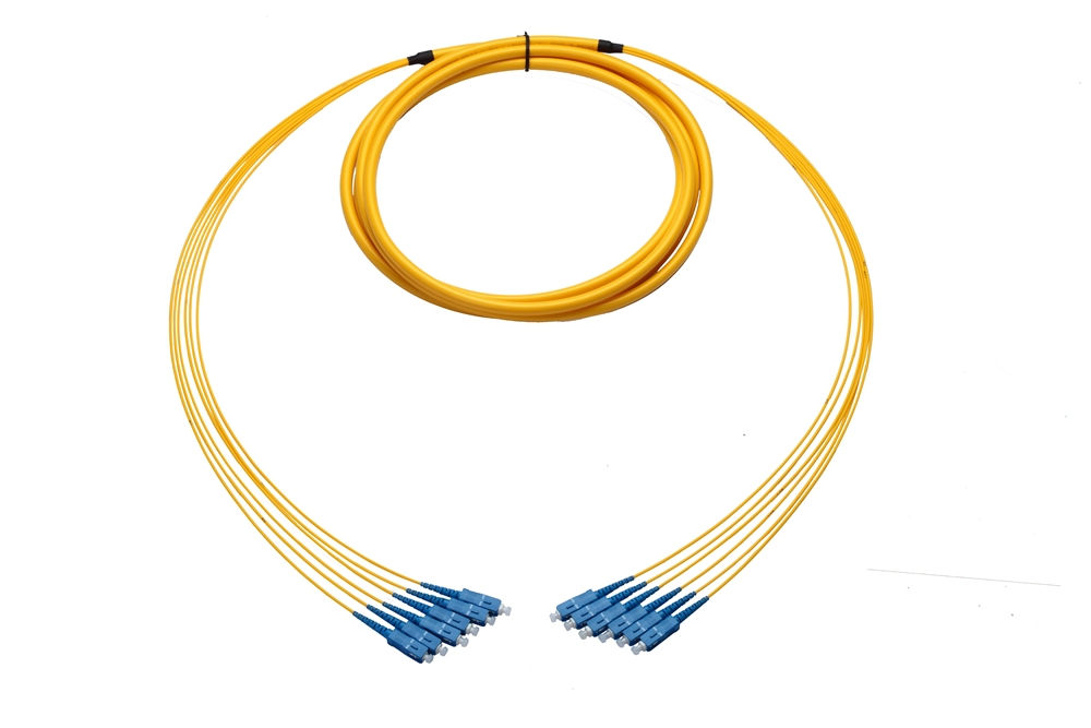 Plenum Armored Breakout Cable, 6-Fiber, SC-SC, Single-mode, 50 Meter