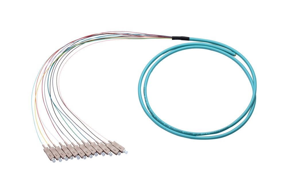 SC Fiber Pigtail 12-Fiber Multimode 10ft