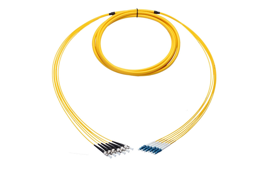 Plenum Armored Breakout Cable, 6-Fiber, ST-LC, Single-mode, 10 Meter