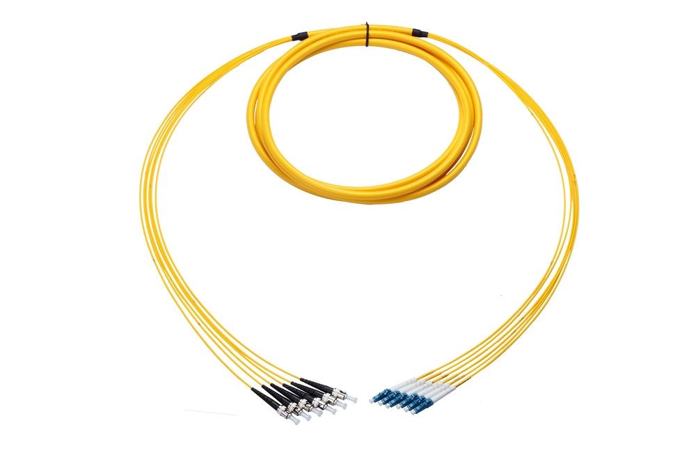 Plenum Armored Breakout Cable, 6-Fiber, ST-LC, Single-mode, 7 Meter Plenum Armored Breakout Cable, 6-Fiber, ST-LC, Single-mode, 7 Meter
