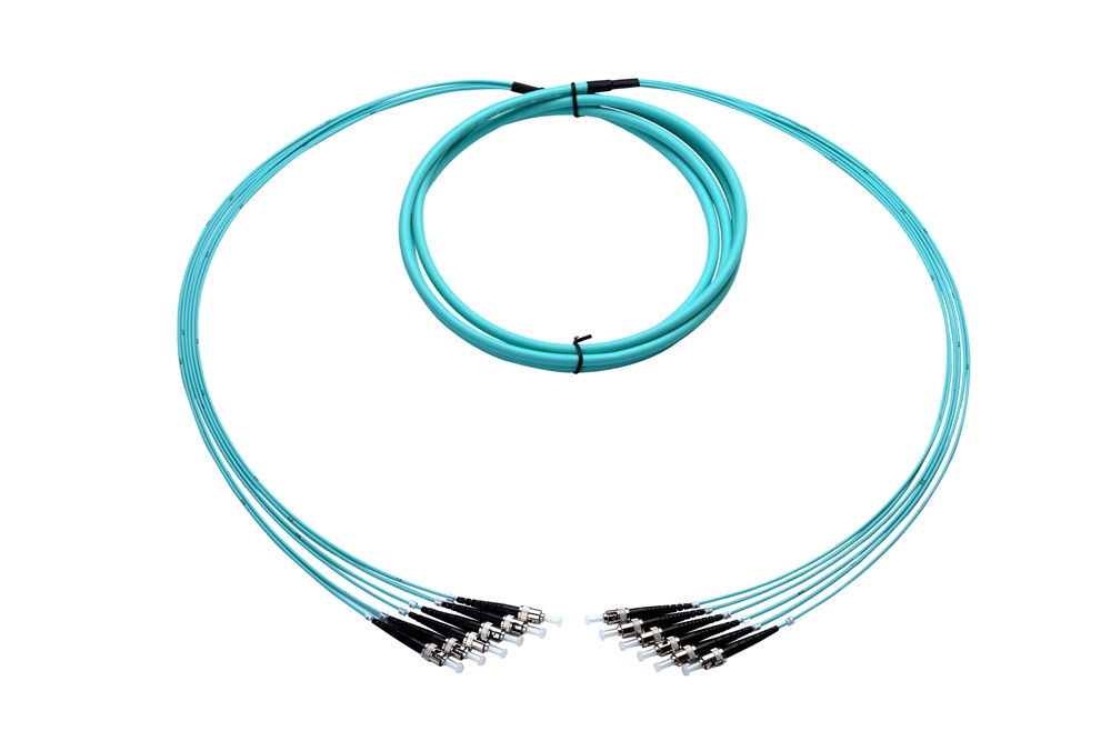 15 Meter Plenum Armored Breakout Cable, 6 Core, Multimode, ST-ST 15 Meter Plenum Armored Breakout Cable, 6 Core, Multimode, ST-ST