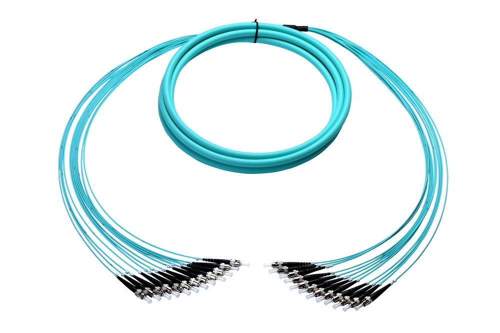 30 Meter Plenum Armored Breakout Cable, 12 Core, Multimode, ST-ST