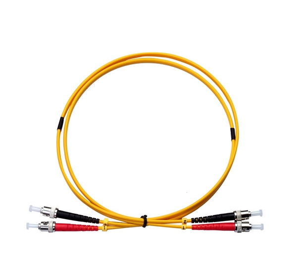 Plenum Fiber Optic Cable, Duplex, ST-ST, Single-mode, 3 Meter