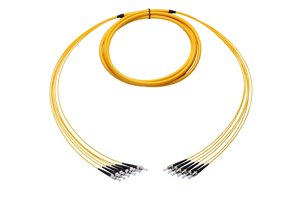 Single-mode Plenum Armored Fan-Out Fiber Cable, 6 Strand, 2 Meter, ST-ST