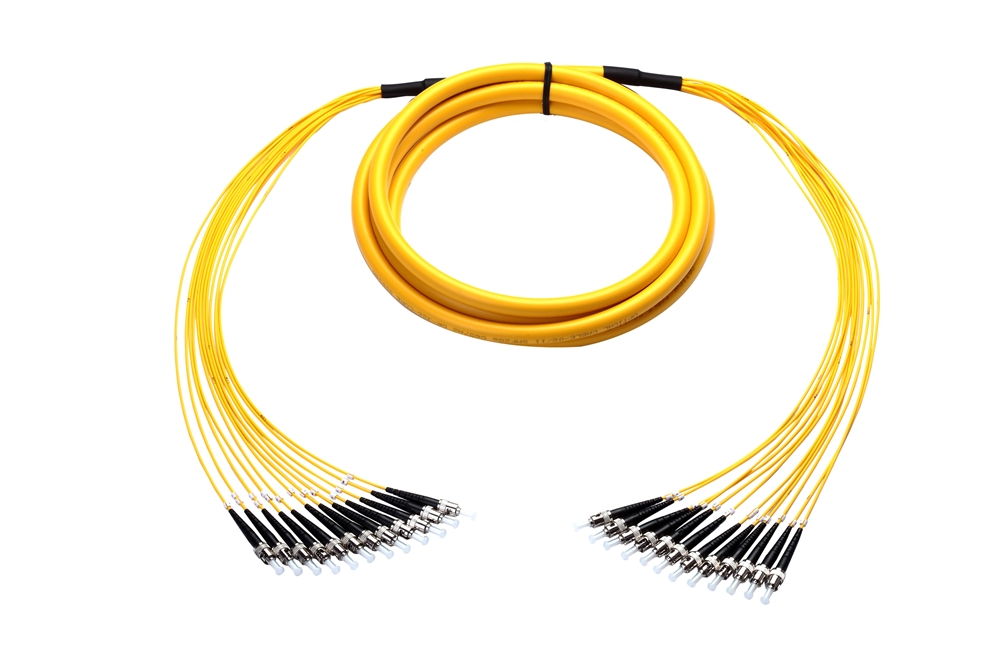 Single-mode Plenum Fan-Out Fiber Cable, 12 Strand, 2 Meter, ST-ST