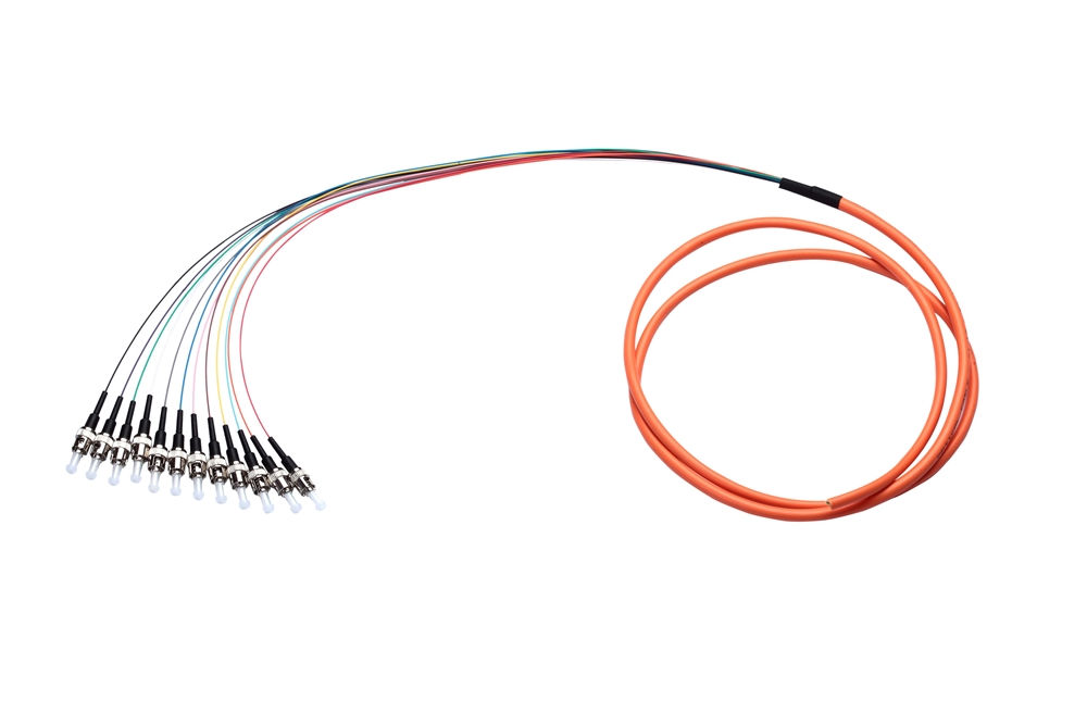 6ft Fiber Pigtail, 12 Core, Multimode, ST